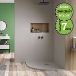 Monreceveur - receveur de douche extraplat poalgi hos's, blanc perle, 90x90 cm, bac 1 / 4 de cercle extra ...