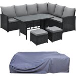 Svita - monroe set poly rotin salon de jardin rotin set housse de protection noir