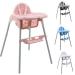 Chaise haute bb rglable hauteur et tablette - dlice - rose - monsieur bb