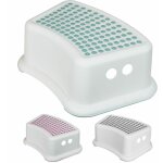 Monsieur bb - marchepied antidrapant 13 cm en plastique - blanc et bleu
