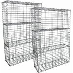 Monster - shop - lot de 6 paniers de gabions argentés en acier galvanisé pour projets d'aménagement extérieur, ... Monster - shop - lot de 6 paniers de gabions argentés en acier galvanisé pour projets d'aménagement extérieur, ...
