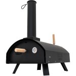 Four  pizza d'extrieur en acier noir multi - combustible bois charbon granuls ? double paroi ? thermomtre ...