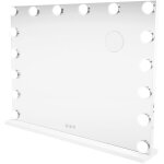 Monster shop - miroir � led 80 x 60 cm hollywood bluetooth, pied / mural, luminosit� ajustable 3 couleurs, ...