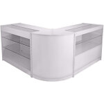 Monstershop ? pack pegasus, lot de vitrines comptoirs blanc brillant pour commerces et magasins, 1 comptoir ...