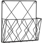 Montage mural porte - revues, newspaper biblioth�que rack de stockage paniers en m�tal de fil noir d�coration ...