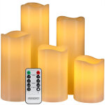 Monzana® 5x bougie led en cire à piles différentes tailles avec télécommande fausse flamme fixe ou vacillante ... Monzana® 5x bougie led en cire à piles différentes tailles avec télécommande fausse flamme fixe ou vacillante ...