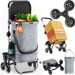 Monzana chariot de courses 56 litres 3 en 1 pliable compartiment isotherme 6 roues bandes rflchissantes ...