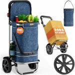 Monzana chariot de courses 56 litres 3 en 1 pliable compartiment isotherme poigne rglable bandes rflchiss ...