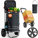 Monzana chariot de courses 56 litres 3 en 1 pliable compartiment isotherme poigne rglable bandes rflchiss ...