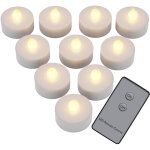 10x bougie led chauffe plat sans flamme alimentation par piles tlcommande inclue dcoration nol blanc ...