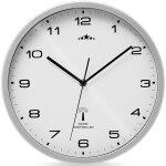 Horloge murale radio pilote  quartz silencieuse blanc / argent  31cm trotteuse changement d'heure ...