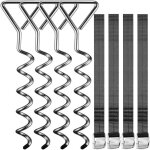 Piquets d'ancrage spirales sangles de serrage kit ancrage r�sistance 900kg acier inoxydable fixations ...