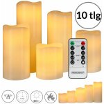 10x bougie led en cire  piles diffrentes tailles avec tlcommande fausse flamme fixe ou vacillante ...