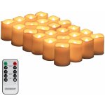 24x bougie led  piles avec tlcommande fausse flamme fixe ou vacillante minuteur dcoration nol blanc ...