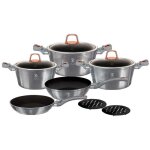 Moonlight batterie de cuisine � induction 10 pi�ces aluminium antiadh�sif sans pfoa gris - berlinger ...