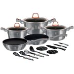 Moonlight batterie de cuisine à induction 17 pièces aluminium antiadhésif sans pfoa gris - berlinger ... Moonlight batterie de cuisine à induction 17 pièces aluminium antiadhésif sans pfoa gris - berlinger ...