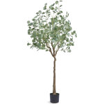 Mophorn - arbre eucalyptus artificiel 1. 8m de haut faux plante materiau pe anti - tip tilt protection ...