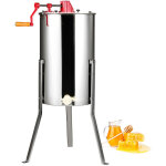 Mophorn manual honey extractor 3 frames stainless steel beekeeping extraction honeycomb drum spinner ...