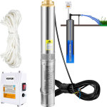 Mophorn - pompe submersible pour puits profonds , 370 w, 230 v, 110 l / min, hauteur de refoulement de ...