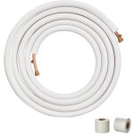 Mophorn - vevor 25ft mini split line set, tubi in rame con diametro esterno da 1 / 4' e 3 / 8' e isolamento ...