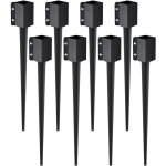 Mophorn - vevor ancrage de poteau de cloture, 8 pcs, piquet de poteau en metal avec revetement en poudre ...
