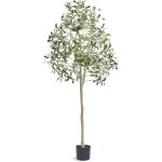 Mophorn - vevor arbre artificiel 155 cm plante artificielle pe haut olivier faux arbre vert avec pot ...