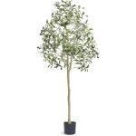Mophorn - vevor arbre artificiel 155 cm plante artificielle pe haut olivier faux arbre vert avec pot ...