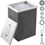 Vevor bac a glace encastrable 25, 3 l 355x305x461 mm boite isotherme pour glace avec couvercle en inox ...
