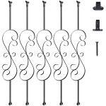 Vevor balustres en metal pour escalier 1122 mm barres rampe decoratives en acier galvanise, lot de 5 ...