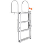 Mophorn - vevor echelle de quai retractable a 4 marches, echelle de bateau ponton en alliage dealuminium ...