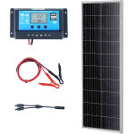 Mophorn - vevor kit panneau solaire monocristallin 100w, panneau solaire 12 v + controleur de charge ...