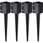Mophorn - vevor piquet deancrage pour poteau de cloture, 4 pcs, support de poteau en metal enduit de ...