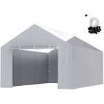 Mophorn - vevor toile deauvent de rechange abri de voiture, 6, 1 x 3, 7 m, bache de garage paroi laterale, ...