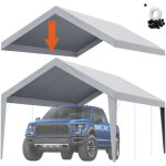 Mophorn - vevor toile deauvent de rechange abri de voiture, 6, 1 x 3, 7 m, bache de tente de garage, ...