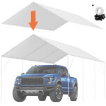 Mophorn - vevor toile de rechange abri de voiture, 6, 1 x 3 m, bache deabri de tente de garage, impermeable ...