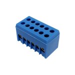 Bornier de neutre 2p isol� bleu 12 bornes pour c�ble de 1, 5 � 16mm� - rail din morek