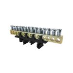 Morek - bornier de phase ip00 noir 14 bornes pour cble de 1, 5  16mm - rail din
