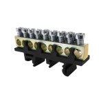 Morek - bornier de phase ip00 noir 9 bornes pour cble de 1, 5  16mm - rail din