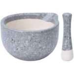 Mortier de cuisine avec pilon, c�ramique, blanc