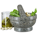 Mortier et pilon en granit poli pierre naturelle 17 cm diamètre pour épices cuisine, gris - relaxdays ... Mortier et pilon en granit poli pierre naturelle 17 cm diamètre pour épices cuisine, gris - relaxdays ...