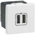 Mosaic prise usb double 2400ma blanc eu - 278594l - legrand