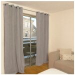 Moscou - rideau thermique occultant en velours côtelé 140x260 cm coloris - gris Moscou - rideau thermique occultant en velours côtelé 140x260 cm coloris - gris