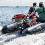 Moteur hors - bord 4 temps moteur de bateau  essence 8 hp refroidi par air tci moteur lectrique de ...