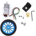 Moteur � engrenages encodeur diy avec support de montage, kit de roues de 65 mm pour robot de voiture ...