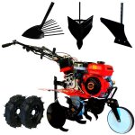 Motoculteur a. electrique 3v roues + arracheuse de pommes de terre + buttoir + charrue simple Motoculteur a. electrique 3v roues + arracheuse de pommes de terre + buttoir + charrue simple