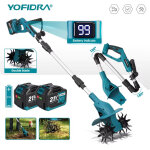 Motoculteur �lectrique sans fil, outil de jardinage, compatible avec les broches de batterie makita 21v, ...