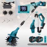 Motoculteur rotatif sans fil makita 21v, d�compacteur de sol �lectrique, motoculteur de jardin, avec ...