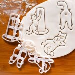 Moule � biscuits emporte pi�ce, 3 pcs forme d'animaux decoupoir patisserie diy moule � biscuit chat forme ...