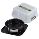 Moule � charni�re rond 23 cm avec couvercle de transport zenker bake click and go