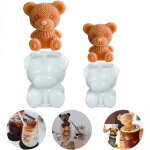 Moule � gla�ons 3d ours en peluche, moule animal en silicone, moule � bougie de savon, cube de glace ...